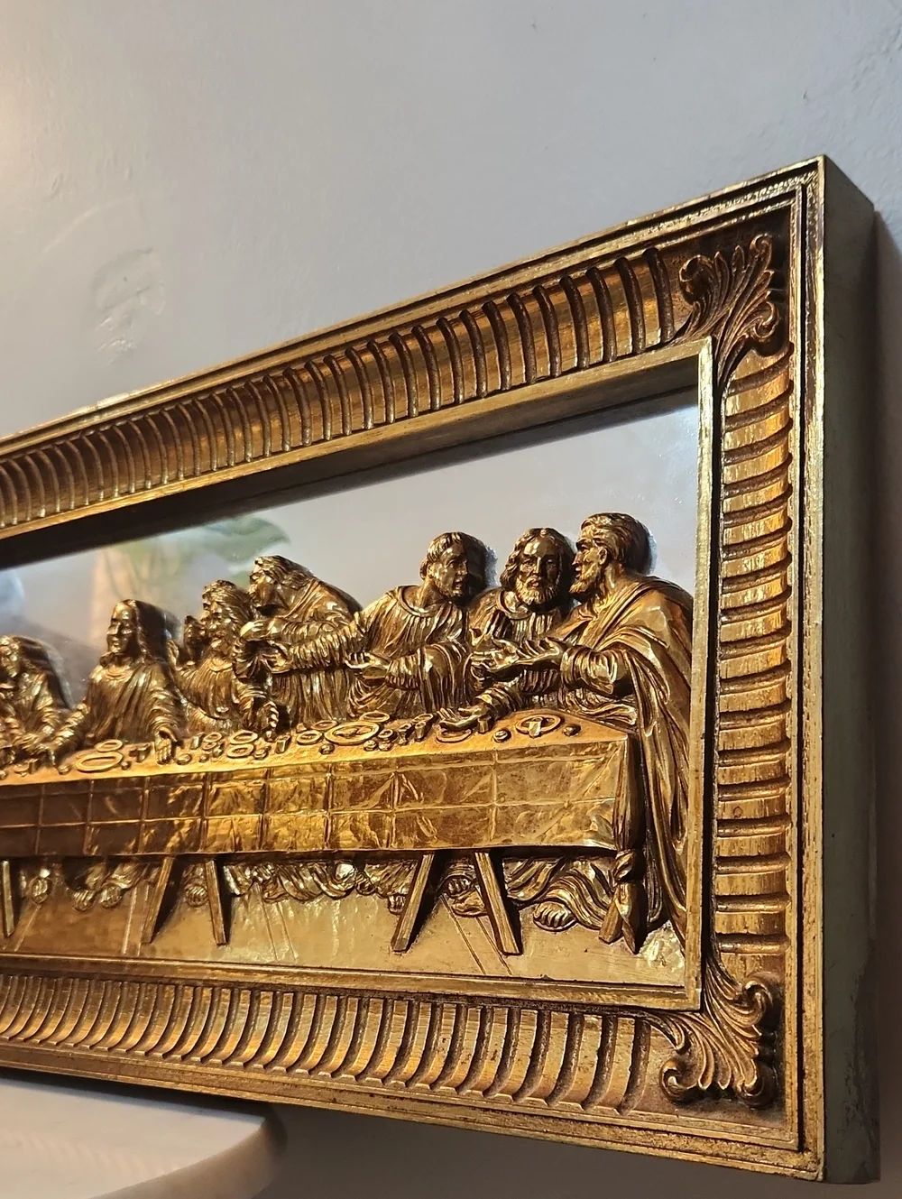 Homeco Vintage Gold Last Supper Wall Plaque Jesus & His Disciples Apostles